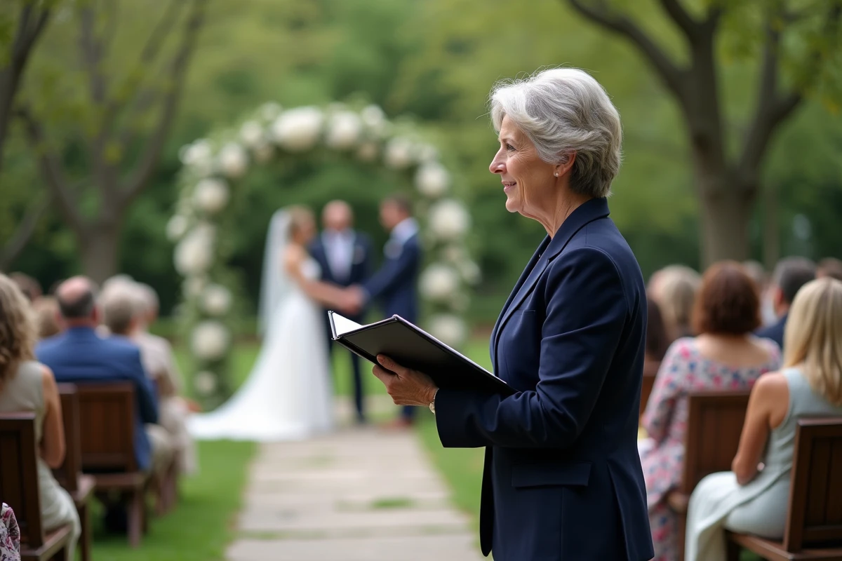 Officiante lisant lors d